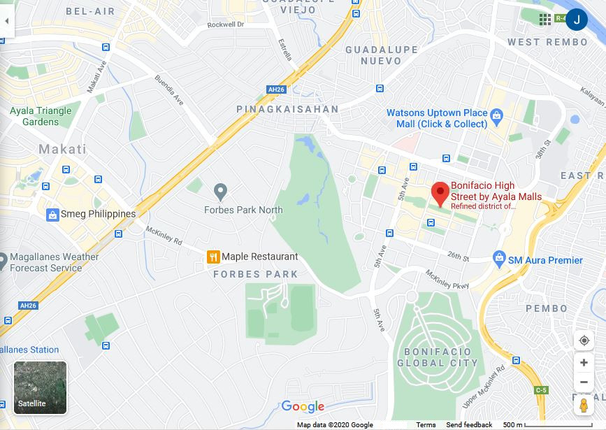 Map of bonifacio global city - fivestaroio